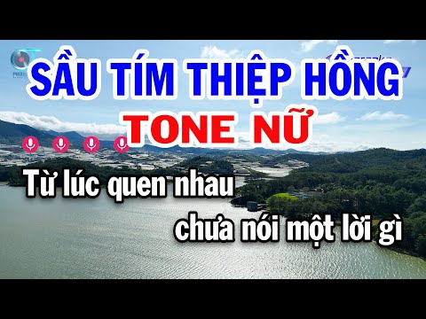 Karaoke Sầu Tím Thiệp Hồng Tone Nữ ( Am ) Nhạc Sống Đồng Sen
