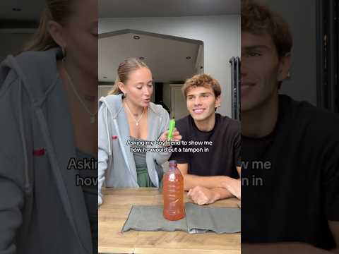 My boyfriend tries a tampon for the first time ๐คฃ