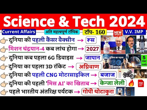 Science and Technology 2024 Current Affairs | SCI & Tech 2024 | Current Affairs JANUARY To December