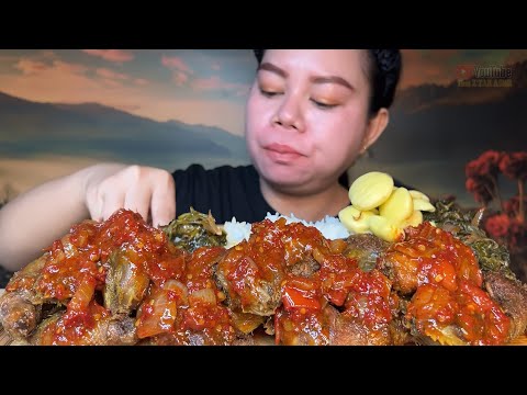 kepala ayam goreng lengkuas pake cabe pedas oseng pucuk ubi jengkol muda MUKBANG
