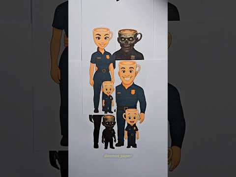 Ballerina Cappucina Police Family vs Zombi Paper Transform Craft #italianbrainrot #trnding