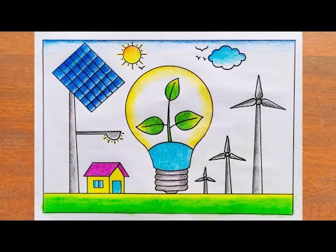 Save Energy Drawing / Energy Conservation Day Poster Drawing Easy Steps /Energy Conservation Drawing