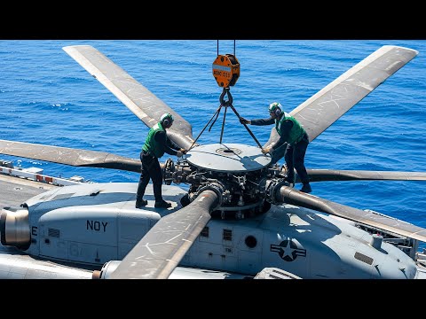 The Crazy Process of Installing Giant Blades on the World's Largest Helicopter
