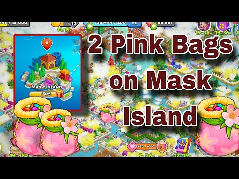 2 Pink Bags on Mask Island, Feathers Island | Pink Bag on Mask Island | Family Island Pink Bags