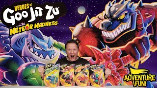 NEW!!! 5 Heroes of Goo Jit Zu Meteor Madness Series 14 ULTRA RARE Lava Rhinostone Toy Review!