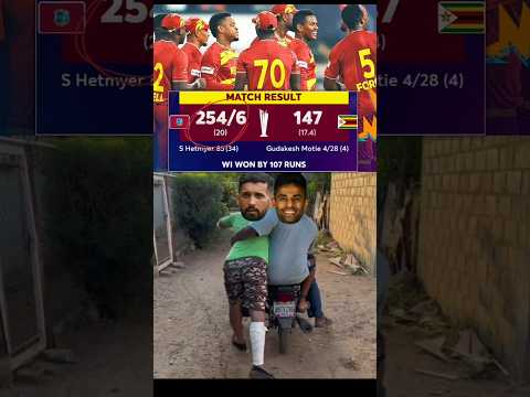 West Indies Won By 107 Runs🔥😎 ( Super 8 ) vs Zim #t20worldcup #westindies #short #shortsviral