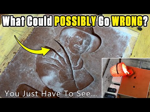 Casting Freddy Krueger In Solid Bronze! - SCARY Metal Casting At Home