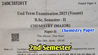 Chemistry | रसायन विज्ञान | B.Sc 2nd Semester Main Exam 2025 Chemistry Paper Answer Key 2025 PDUSU