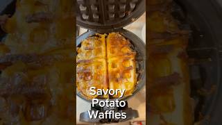 2 ingredient savory waffles! Makes meal time fun & delicious #shorts #savoryfood #waffles