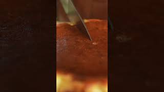 Listen to that knife sizzling! #basquecheesecake #asmrsounds