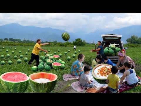 AZERBAIJAN Watermelon Farm | Traditional Recipes in the Village | Documentary