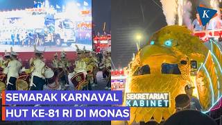 Karnaval HUT Ke-81 RI di Monas, Teddy Bagi-bagi Baju dan Bahlil Berjoget