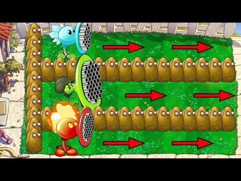 Gatling Pea Vs Snow Pea Vs Repeater vs Giga Gargantuar Vs Zombies Plants vs Zombies Battlez