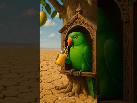 A parrot saved a fish life making a pond in desert ๐ฑ #parrot #ai