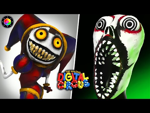 CREANDO a EL CIRCO DIGITAL POSEIDO! ☠️🎪 [POMNI POSEIDA y ANGEL] Esculturas Plastilina | PlastiVerse