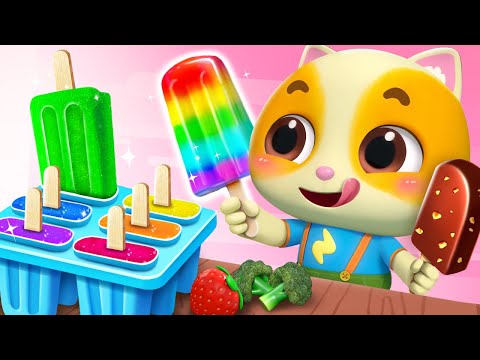 Learn Colors with Ice Pops | Rainbow Vegetables Song | Nursery Rhymes & Kids Songs | Mimi and Daddy