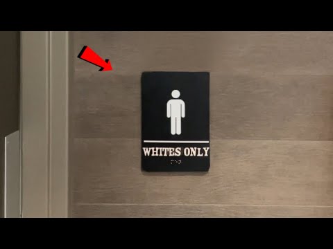 WHITES ONLY BATHROOM SIGN PRANK