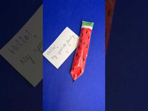 Easy Pen Craft from tissue, New Creative Craft #pen #watermelon #shorts #trending #diy #craft #short