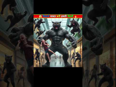 दानव को बिल्ली ने सबक सिखाया! 🥵😱 #shorts #cat #cute #shortsfeed