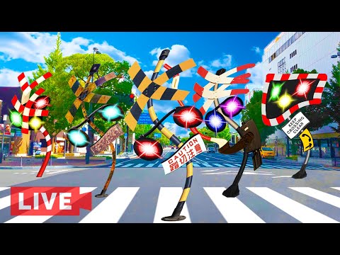 【 踏切アニメ 】 LIVE #0625 踏切カンカン ふみきり railroad crossing