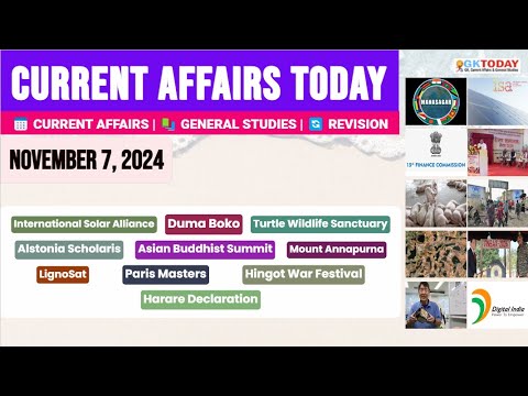 7 November, 2024 |Current Affairs Today |Top MCQs with Static GK & Detailed Revision by GKTODAY 🎯