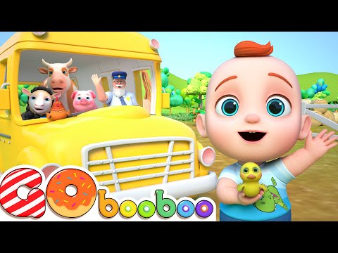 The Wheels on The Bus Song (Animal Version) | GoBooBoo Kids Songs & Nursery Rhymes