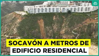 Nuevo socavón a metros de edificio residencial en Algarrobo