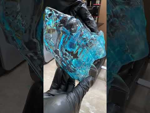 Blue Transparent Resin Oni Mask #3 STL available on Kawaiiwong.com @ANYCUBIC3D photo. mono x2