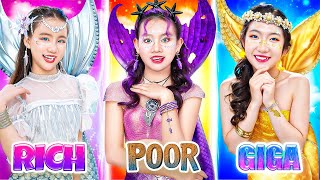 Poor Vs Rich Vs Giga Rich Girl At Beauty Contest! Poor Girl Turns Into Night Mermaid Queen!