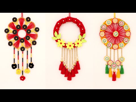 Unique Craft Using Bangles and Wool - Best out of Waste Diwali Wall Hanging Ideas 😲😲