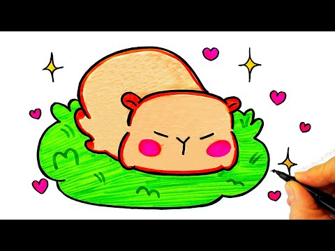 Sevimli Capybara Çizimi – Kolay Kapibara Çizimi - Capybara Drawing - Capybara Drawing Step by Step