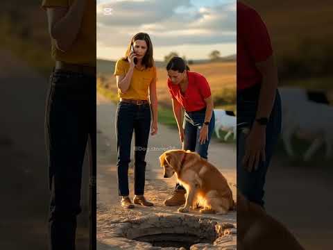 Baby fell into an open drain hole, The Dog did everything to save him #dog #baby#USA#Saudi#AI