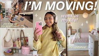 WIML ⭐️ I’M MOVING! packing up my apartment, huge life update, new camera, running errands, etc!