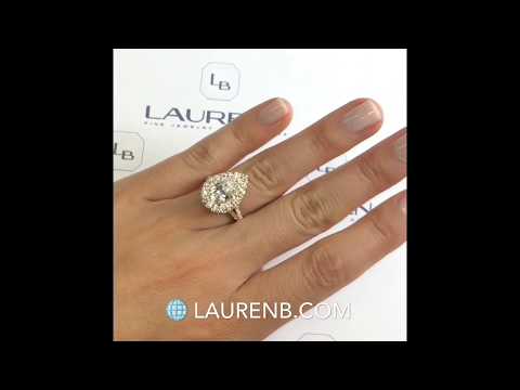 2 carat Pear Shape Diamond Halo Engagement Ring