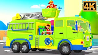 Wheels On The Firetruck, Fun Fire Truck Nursery Rhyme for Kids