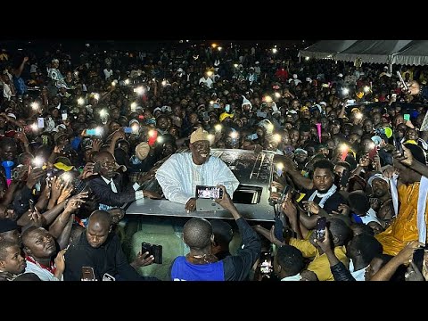 YouTube video thumbnail: Cameroon’s Issa Tchiroma Draws Massive Crowd in Douala Ahead of Election