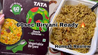Tata Q 60 second Vegetable Biryani honest review | Instant food review