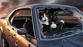 Fighting to save a friend #cat #funny #shorts 