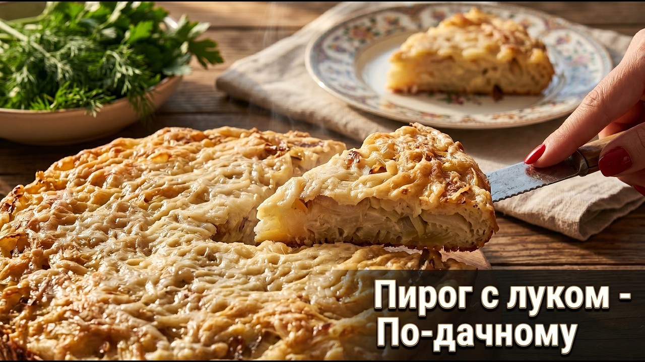 Луковый пирог - дачный вариант. Вкусные рецепты из доступных продуктов.