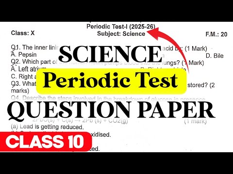 Class 10 Science Periodic Test Question Paper 2025-26 with Answer Key | Class 10 periodic/ unit test