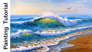 How to Paint Ocean Waves | Acrylic Painting Tutorial