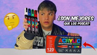 PROBÉ los MARCADORES más VIRALES de TIKTOK!😱 [Acrylic Brush Marker]🎨 | Andrey Henao