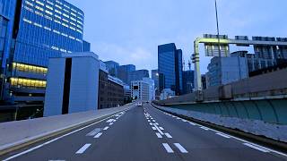 Driving on Tokyo Metropolitan Expressway at early morning from Ichikawa to Yoga : 4K