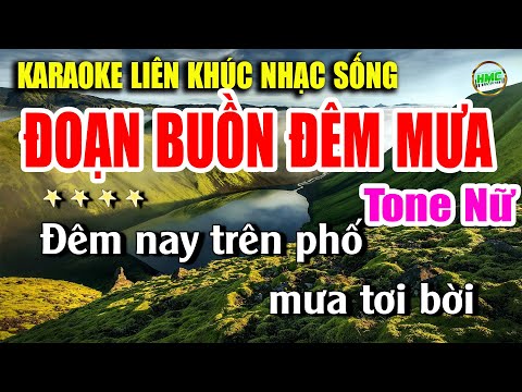 Karaoke Liên Khúc Nhạc Trữ Tình Tone Nữ Dễ Hát | Bolero Nhạc Xưa Bất Hủ | ĐOẠN BUỒN ĐÊM MƯA