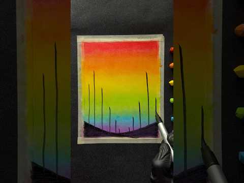 Easy Painting with DOMS oil pastels🤔😱 #shorts #craft #art #drawing #crafts #satisfying