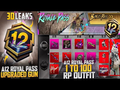 A12 Royal Pass 1 To 100 RP 3D Leaks | Free Upgraded Mk14 & M762 Skin | 3 Mythic Suit & Vehicle Skin