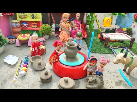 Barbie Doll All Day Routine In Indian Village/Radha Ki Kahani Part -460/Barbie Doll Bedtime Story||