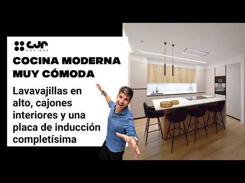 Cocinas MODERNAS ABIERTAS al salon con isla y barra Cocinas CJR