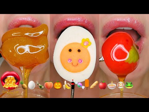 Satisfying ASMR Eating Mukbang Emoji Challenge