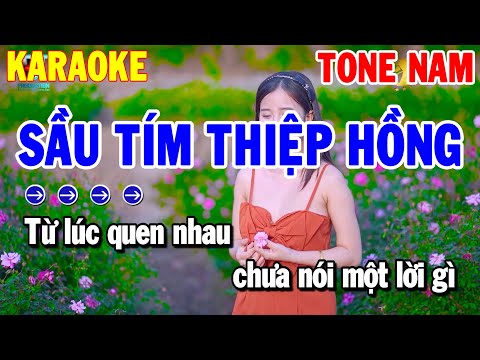Sầu Tím Thiệp Hồng Karaoke Nhạc Sống Tone Nam | Karaoke Thanh Hải